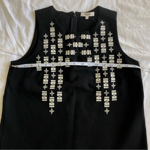Madewell Stitch Frame Ponte Black Embroidered Tank Top - Picture 4 of 11